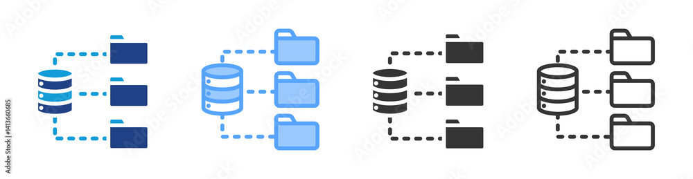 Poster Repository icon set multiple style collection