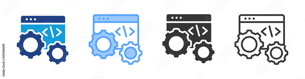 Poster Optimization icon set multiple style collection