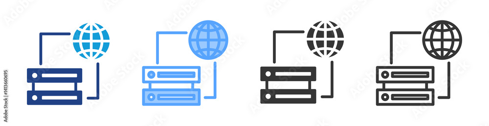 Aufkleber Hosting icon set multiple style collection