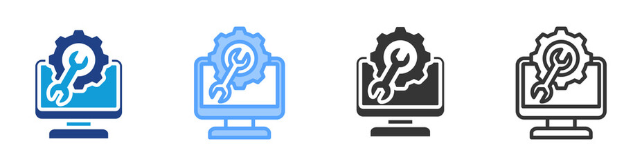 Web Maintenance icon set multiple style collection