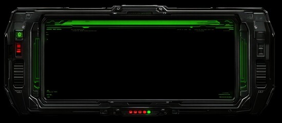 Sleek Futuristic Display Interface with Intricate Green HUD and Control Elements