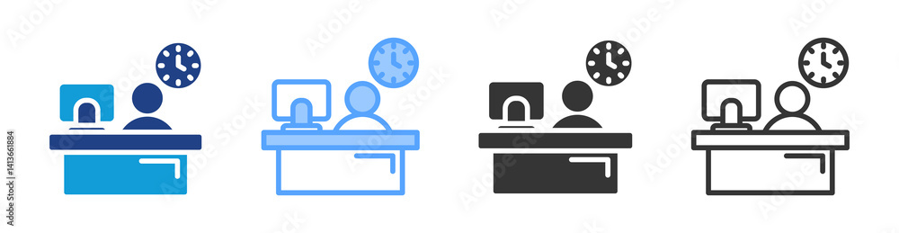 Poster Serviced Offices icon set multiple style collection