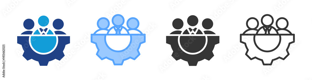Poster Team icon set multiple style collection