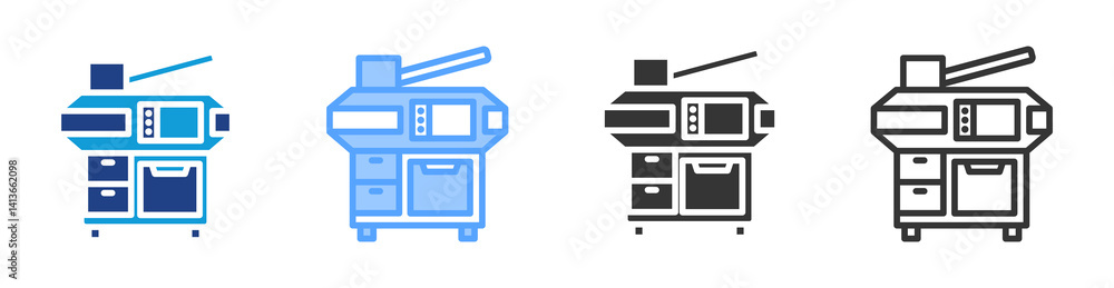Poster Multifunction Device icon set multiple style collection