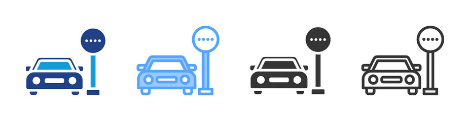 Parking icon set multiple style collection