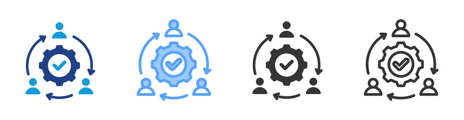 Collaboration icon set multiple style collection