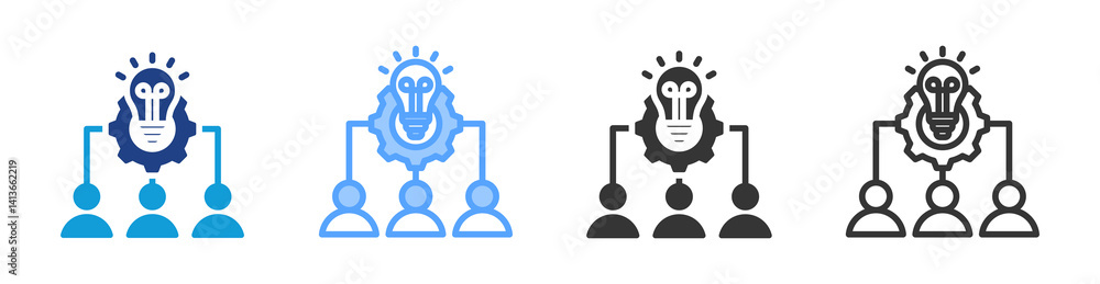 Poster Brainstorm icon set multiple style collection