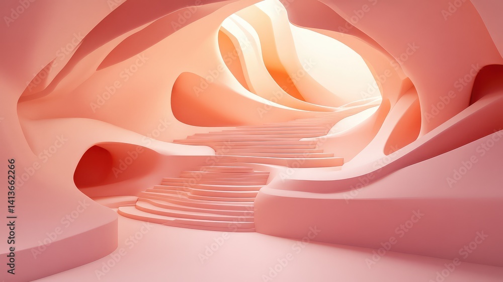 Poster abstract pink ombre background with layered light gradients and artistic composition, perfect for co