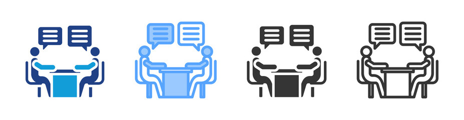 Discussion icon set multiple style collection