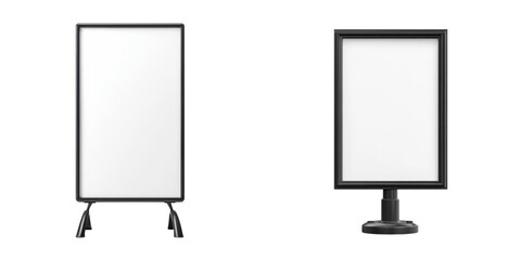 Two Empty Blank Signboards for Displaying Information Indoors and Outdoors