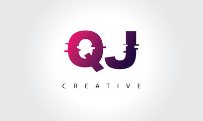 "Digital Glitch QJ Letter Logo | Modern Creative Branding Design | Technology Business Identity"