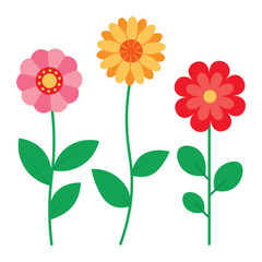 Elegant colorful flower illustration with leaves floral vector design for nature inspired artwork