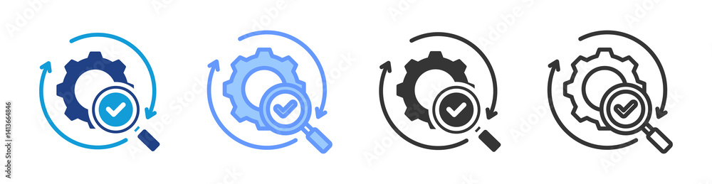 Poster Process Control icon set multiple style collection