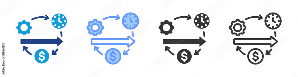 Poster Streamlining icon set multiple style collection