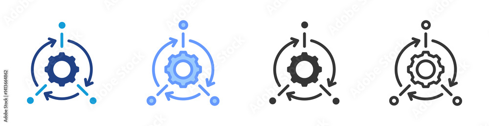 Aufkleber Modeling icon set multiple style collection