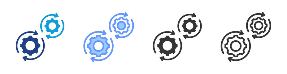 Automation icon set multiple style collection