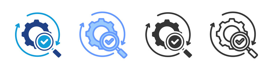 Process Control icon set multiple style collection