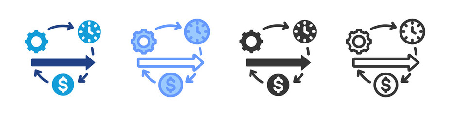 Streamlining icon set multiple style collection