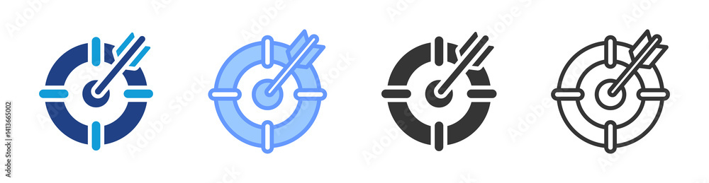 Poster Goals Alignment icon set multiple style collection