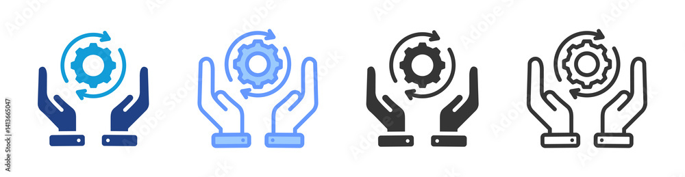 Poster Change Management icon set multiple style collection
