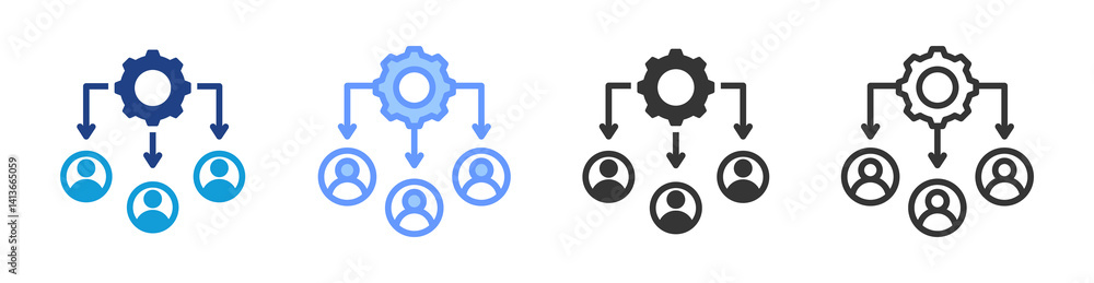 Poster Resource Allocation icon set multiple style collection
