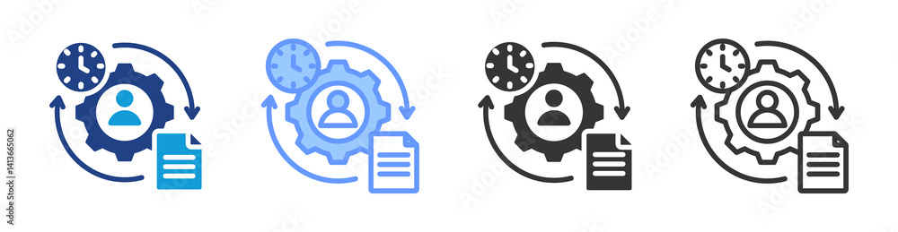 Aufkleber Resource Utilization icon set multiple style collection