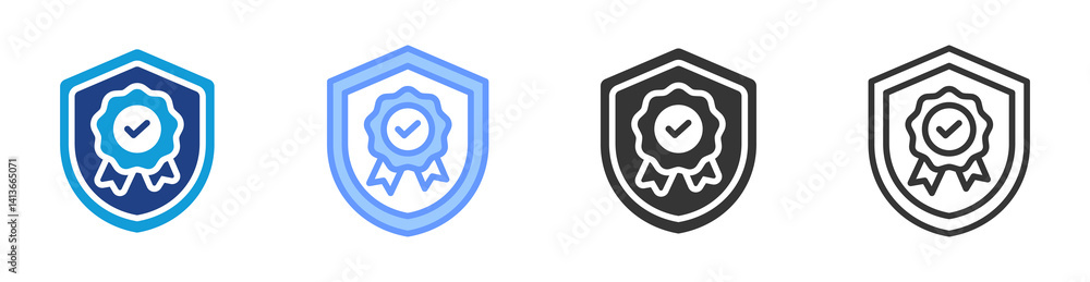 Poster Quality Assurance icon set multiple style collection