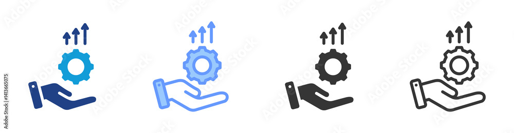 Fototapete skill development icon set multiple style collection