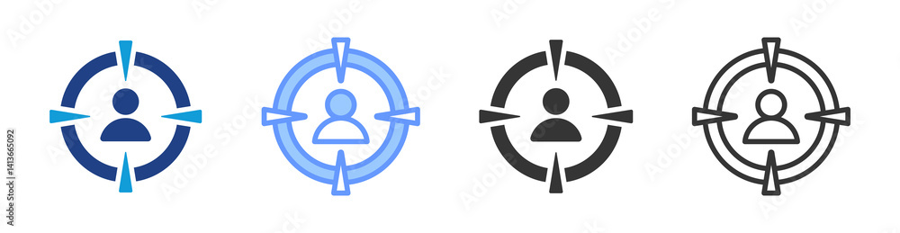Poster Customer Centricity icon set multiple style collection