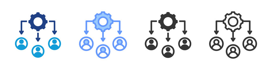 Obraz premium Resource Allocation icon set multiple style collection