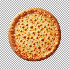 Deliciously Baked Cheese Pizza on transparent background, png, psd
