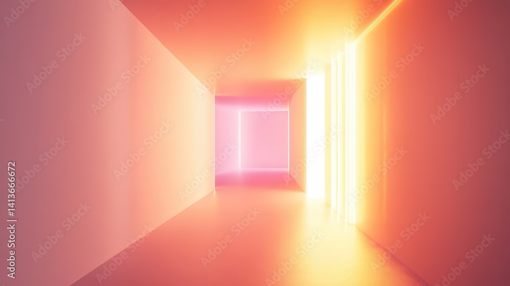 Poster calm pastel gradient background with soft light illuminating the scene from above, clean and minimal