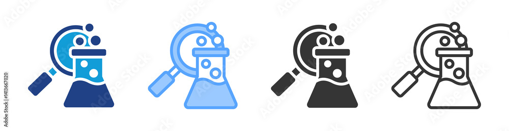 Poster science research icon set multiple style collection