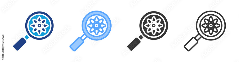 Aufkleber research icon set multiple style collection