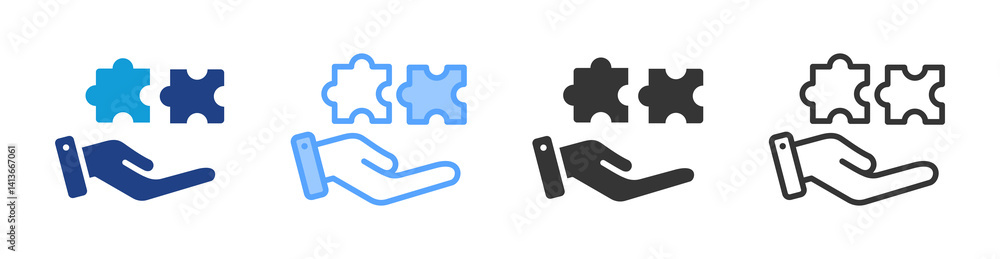 Fototapete contributing icon set multiple style collection