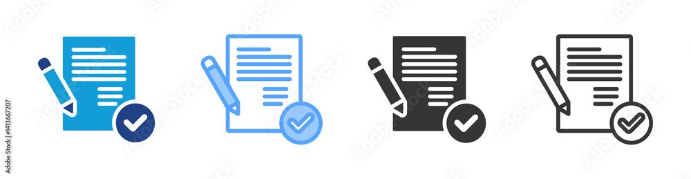 Poster Descriptive icon set multiple style collection