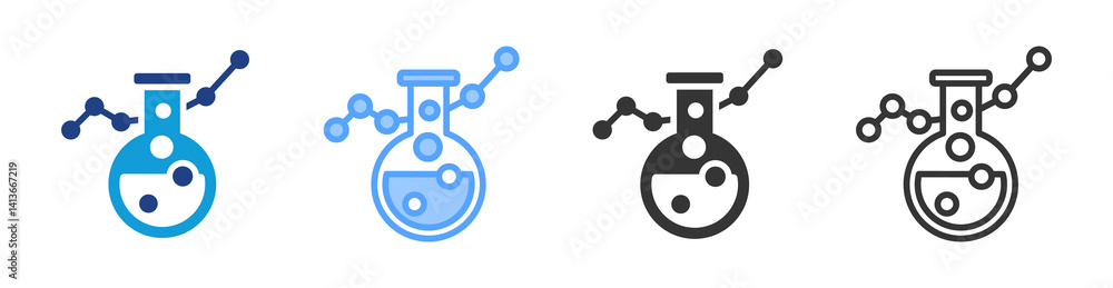 Aufkleber analytical icon set multiple style collection