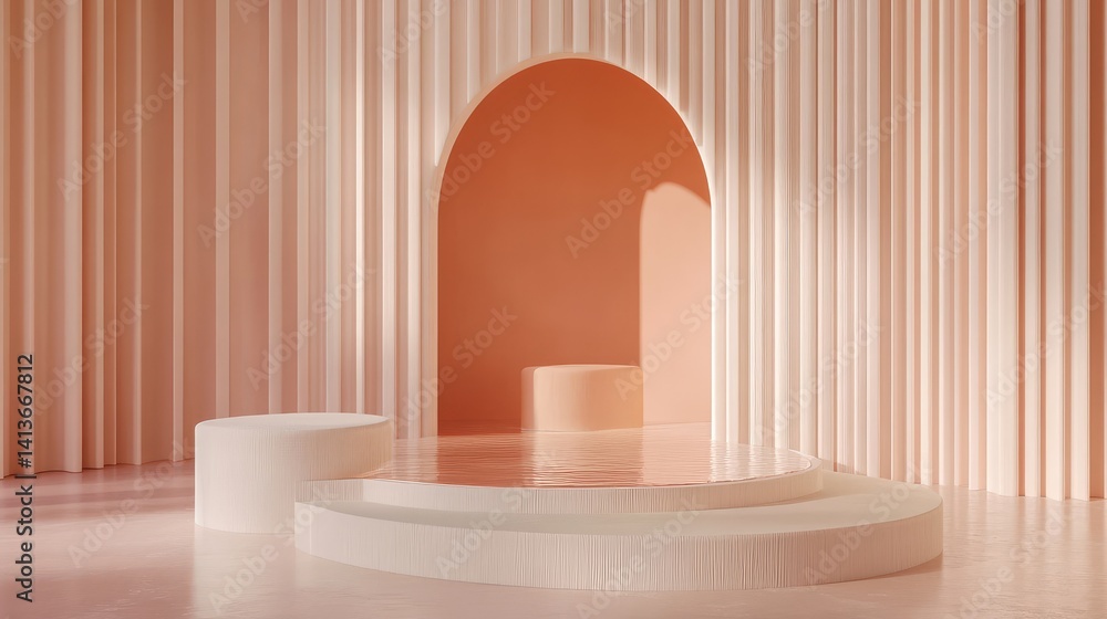 Poster delicate soft pink and peach light blending into a calm background with subtle gradients and open sp