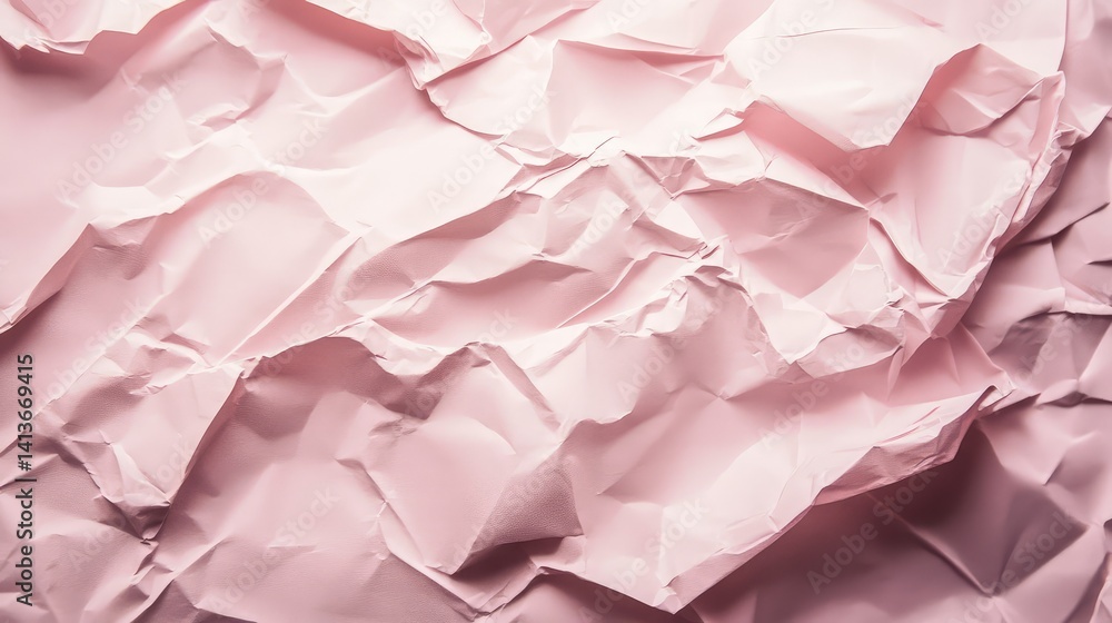 Poster light pink paper texture background with slightly crumpled surface, ideal for natural-style backdrop