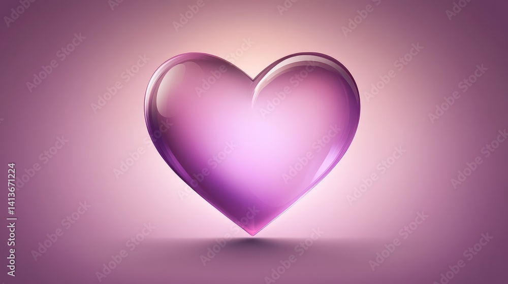 Poster soft lavender and pink gradient background with subtle heart patterns, serene and romantic with wide