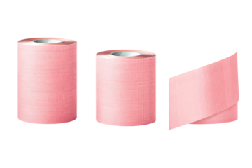 Isolated Pink Tape Rolls On Transparent Background 3D Illustration