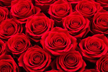 bunch of red roses