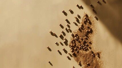 Abstract design with scattered objects