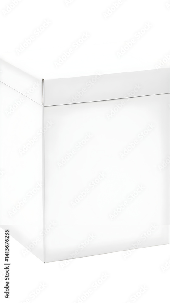 Poster isolated white cube 3d rendering on transparent background for design