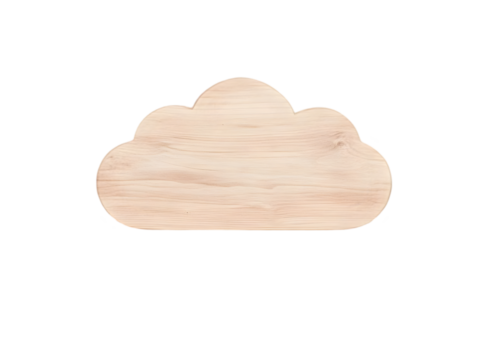 Isolated Wooden Cloud Shape On Transparent Background Illustration - Powered by Adobe