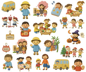 園児の行事と日常のクレイセット