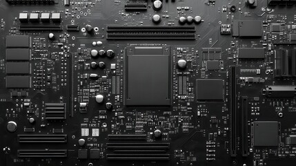 Fototapeta premium Circuit board. Technology background. Central Computer Processors CPU concept. Motherboard digital chip.