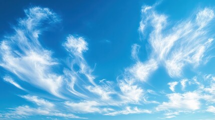 Obraz premium Serene Sky: A Canvas of Cirrus Clouds