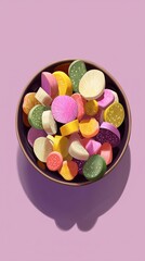 陶器からこぼれ落ちる漬物のアソートメント