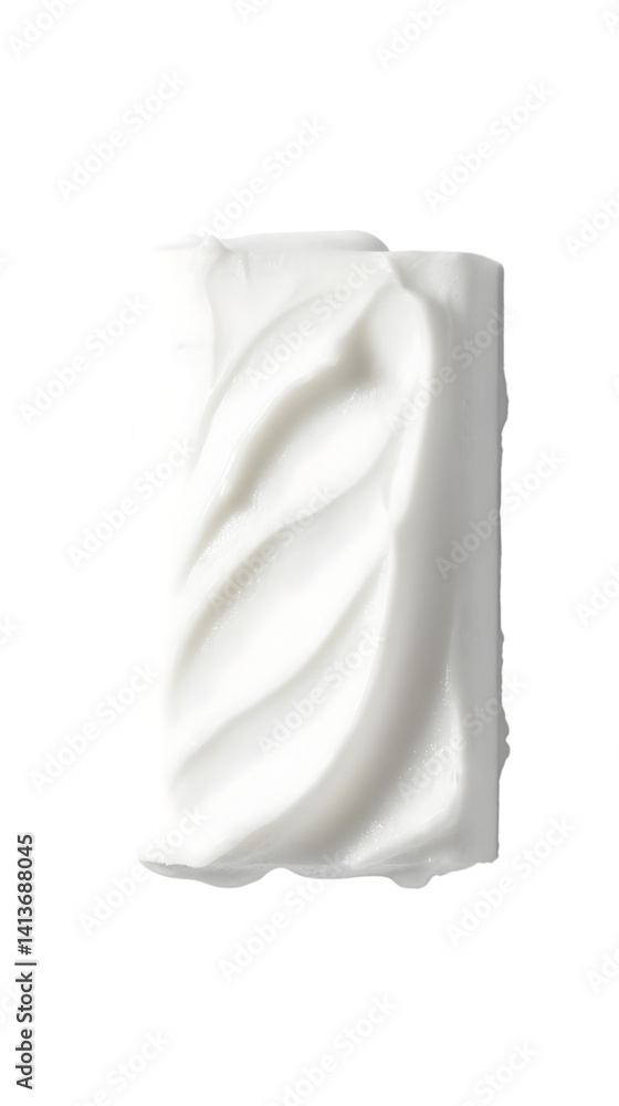 Poster realistic cream texture isolated on transparent background with swirls